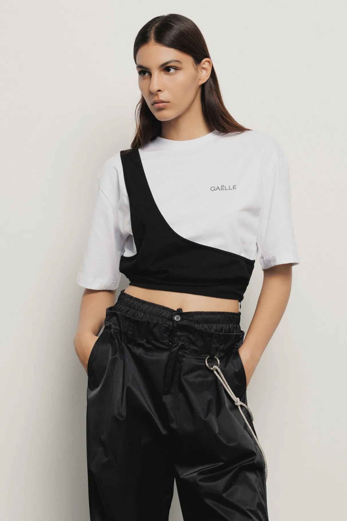 T-Shirt^Gaëlle T-shirt crop con dettaglio monospalla • - Paris Bianco
