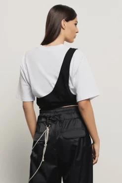 T-Shirt^Gaëlle T-shirt crop con dettaglio monospalla • - Paris Bianco
