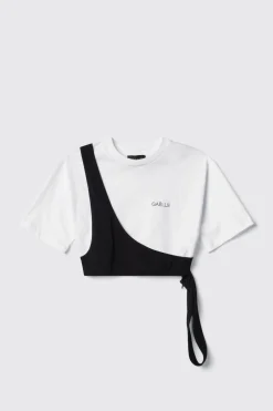 T-Shirt^Gaëlle T-shirt crop con dettaglio monospalla • - Paris Bianco