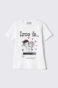 T-Shirt^Gaëlle T-shirt in bielastico paricollo con stampa e strass • - Paris Bianco