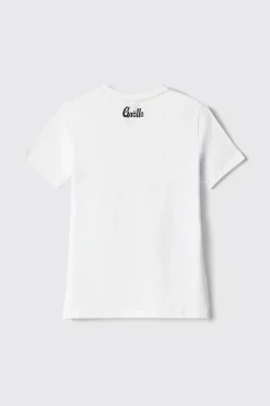 T-Shirt^Gaëlle T-shirt in bielastico paricollo con stampa e strass • - Paris Bianco