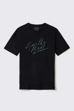T-Shirt^Gaëlle T-shirt in jersey girocollo con stampa e ricamo • - Paris Nero