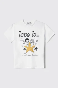 T-Shirt^Gaëlle T-shirt in jersey paricollo con stampa e paillettes • - Paris Bianco