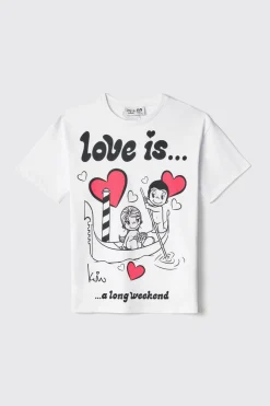 T-Shirt^Gaëlle T-shirt in jersey paricollo con stampa • - Paris Bianco