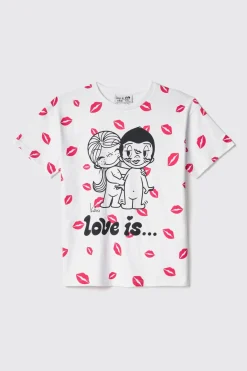 T-Shirt^Gaëlle T-shirt in jersey paricollo con stampa allover • - Paris Bianco