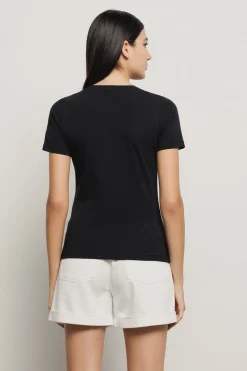 T-Shirt^Gaëlle T-shirt paricollo con appl. brick oro/argento • - Paris Nero