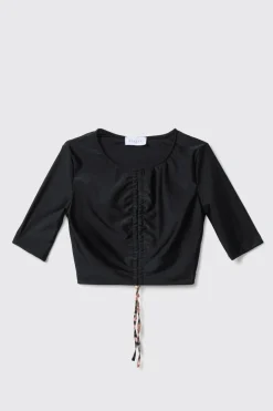 T-Shirt^Gaëlle T-shirt paricollo con arricciatura al centro sul davanti • - Paris Nero