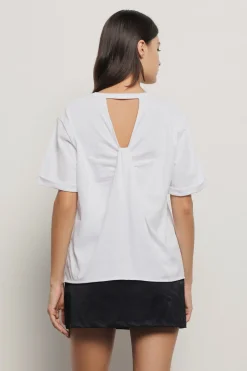 T-Shirt^Gaëlle T-shirt paricollo con dettaglio apertura sul retro • - Paris Bianco