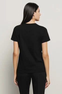 T-Shirt^Gaëlle T-shirt paricollo con ricamo • - Paris Nero