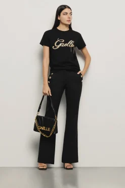 T-Shirt^Gaëlle T-shirt paricollo con ricamo • - Paris Nero