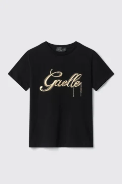T-Shirt^Gaëlle T-shirt paricollo con ricamo • - Paris Nero